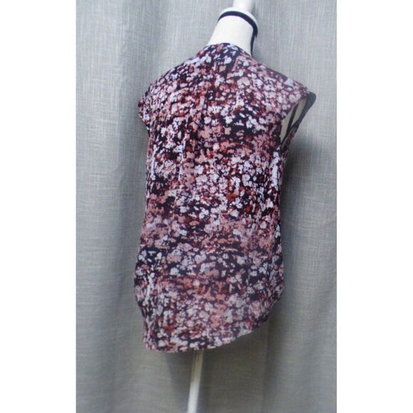 Halogen Floral Print Surplice Sleeveless Blouse, Black, Multi, Sz. XS - Picture 4 of 10